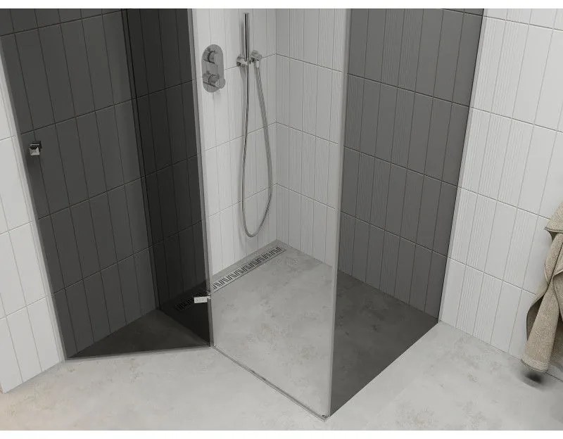 Mexen Roma, sprchovací kút 80 (dvere) x 110 (stena) cm, 6mm šedé sklo, chrómový profil, 854-080-110-01-40