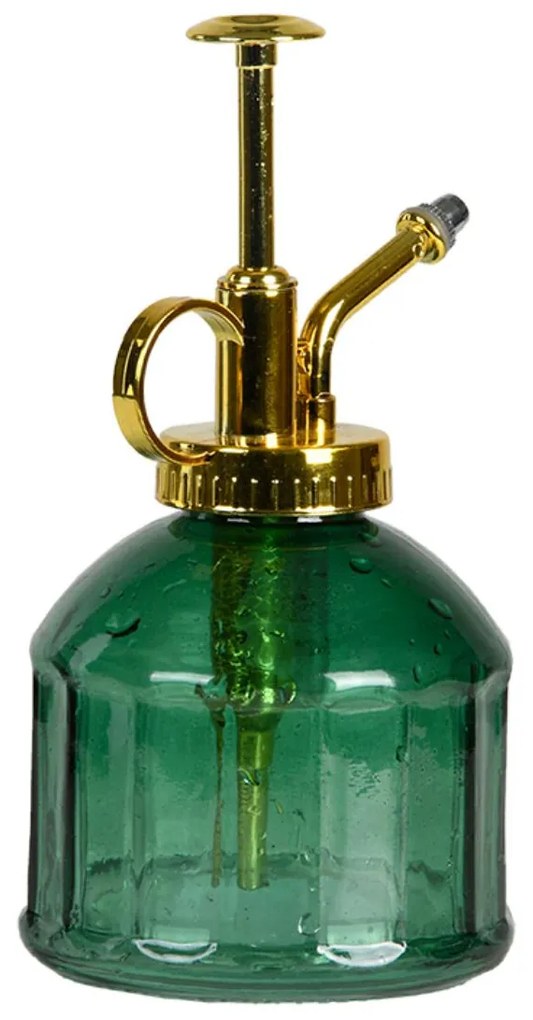 Sklenený rozprašovač Zika, 7,3x17,5 cm, zelená/zlatá