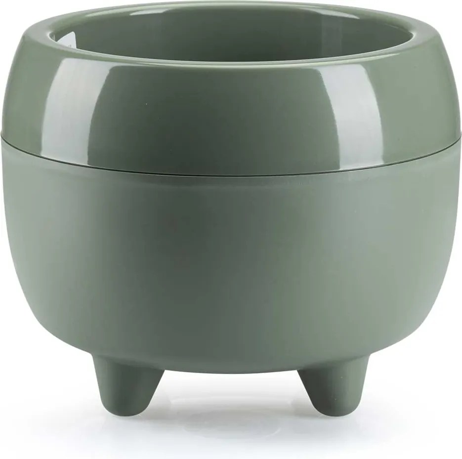 PLASTOVÝ KVETINÁČ BOTANICA SADA 2KS 30X24 CM+23X18,5 CM ZELENÁ