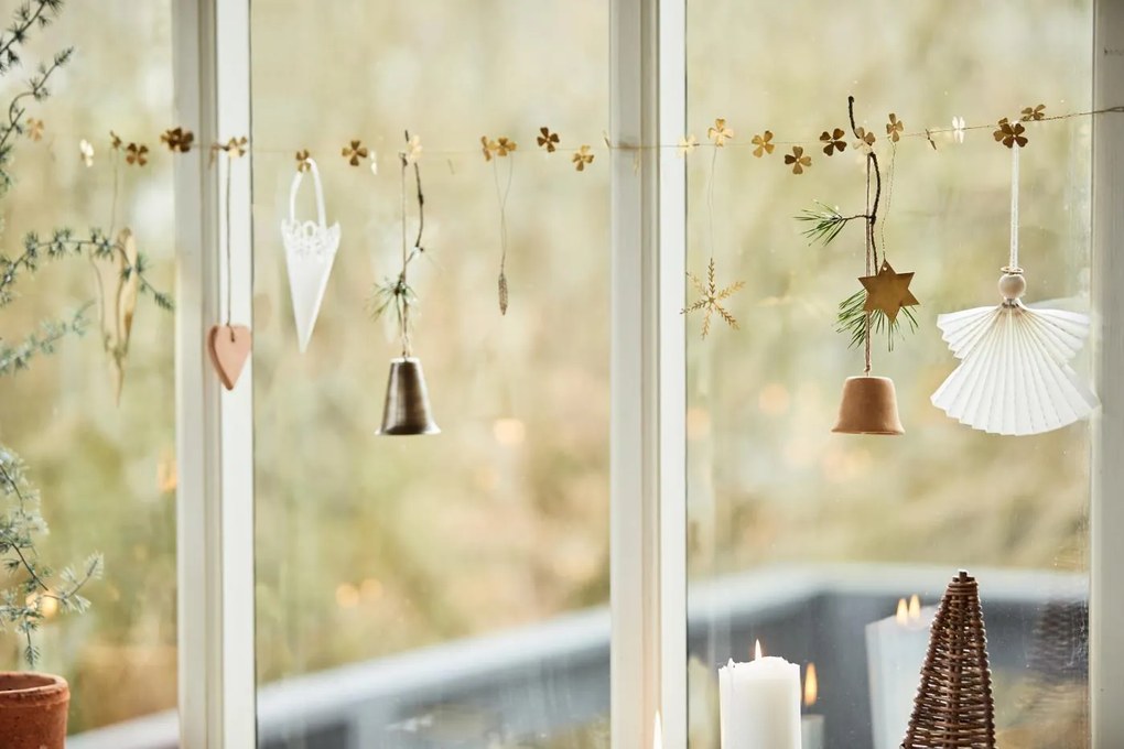 IB Laursen Závesná hlinená ozdoba CHRISTMAS BELL hnedá