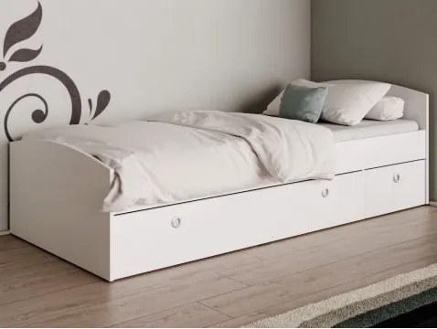 Posteľ s úložným priestorom Patrik 90x200 cm, biela%