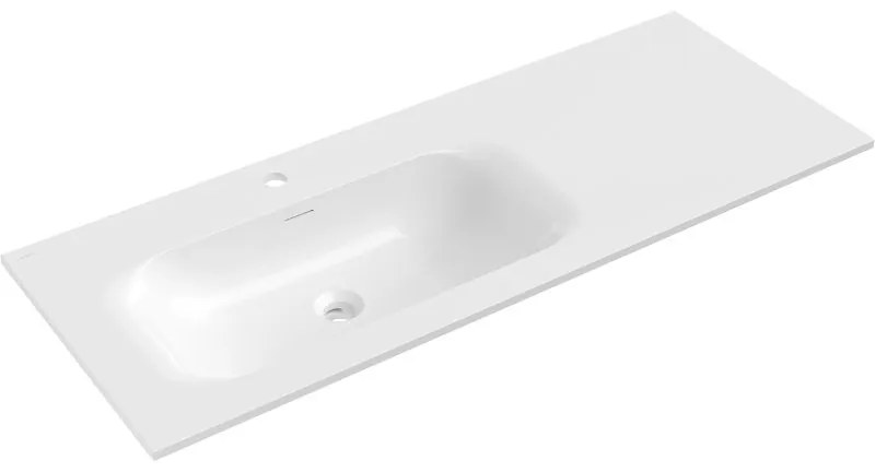 Mexen Vela, umývadlo na zapustenie 121 x 46,5 cm, ľavé, biela lesklá, 25231200L