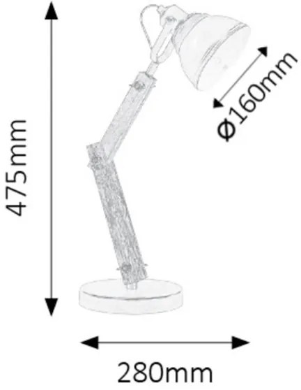 Rabalux 4199 - Stolná lampa AKSEL 1xE14/15W/230V čierna