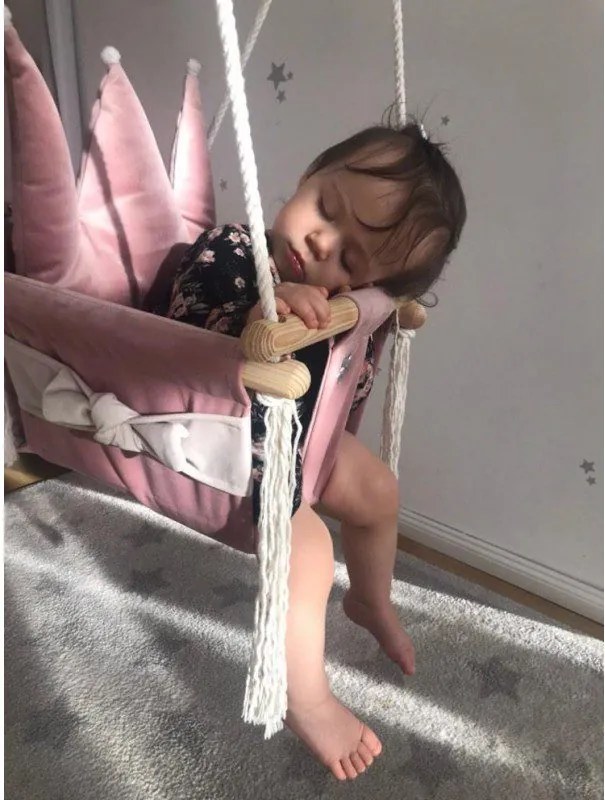 Hojdačka pre deti koruna/ružová