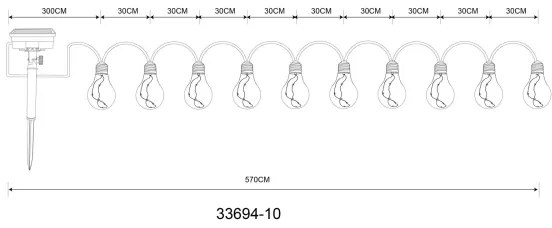 Globo 33694-10 - LED Solárna dekoračná reťaz 50xLED/0,06W/3,2V IP44