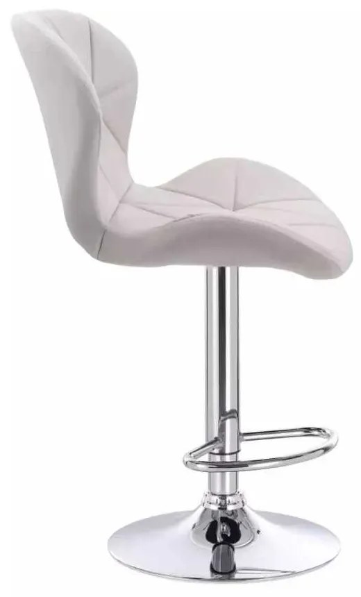 LuxuryForm DESIGN Barová stolička LIVIO VELUR na striebornom tanieri - svetlosivá