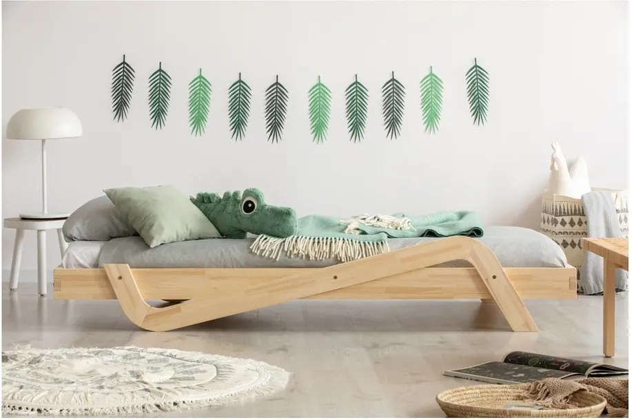 Detská posteľ z borovicového dreva Adeko Zig, 80 × 200 cm