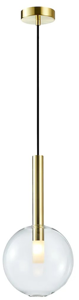 Závesné svietidlo Niko, 1x transparentné sklenené tienidlo, (fi 20cm), g