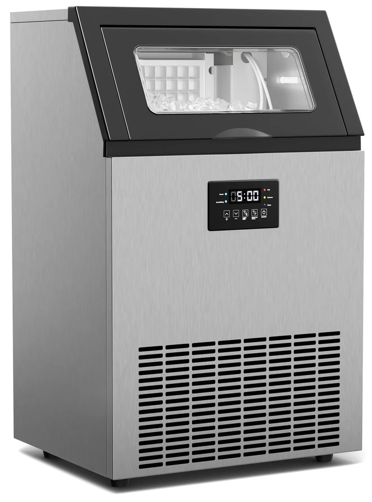 Klarstein Glacial priemyselný výrobník kociek ľadu 55 kg s LED displejom a okienkom