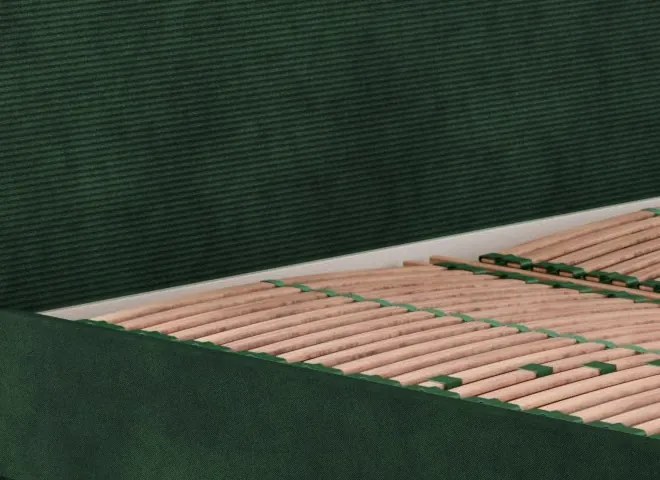 Posteľ s roštmi Stephano 180x200 cm, zelená štrukturovaná látka