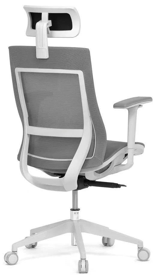 Kancelárska ergonomická stolička SIVAL — sieť, sivá
