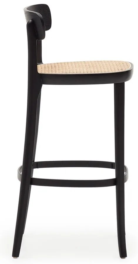 Čierna barová stolička v dekore jaseňa 99 cm Romane – Kave Home