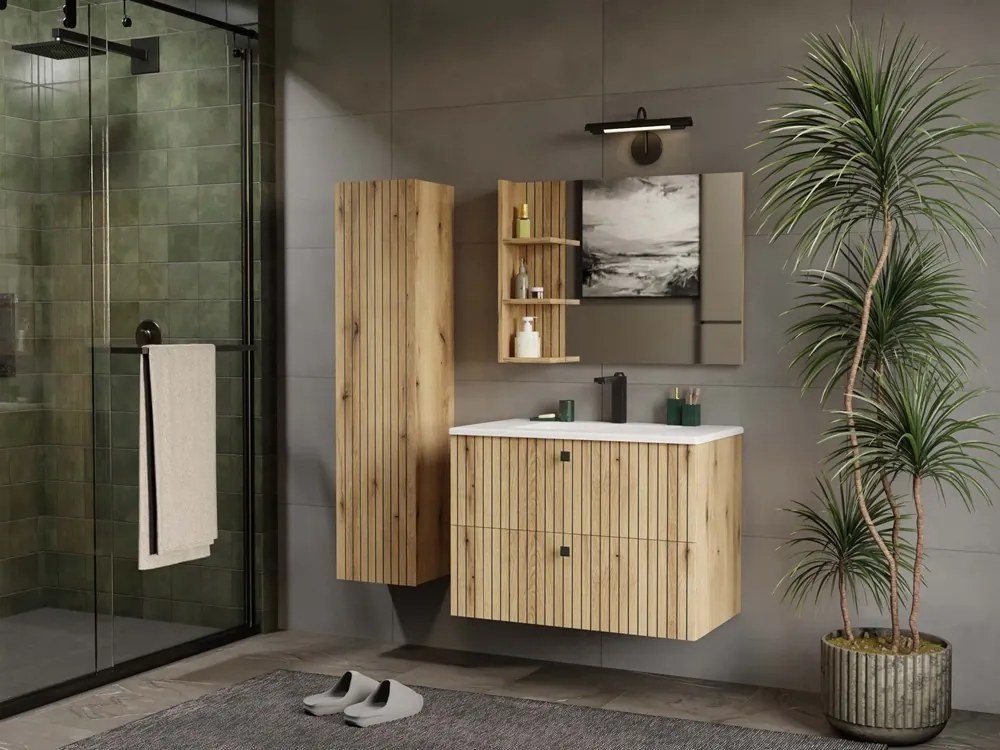 Závesná skrinka s umývadlom TIGO 2S 80 cm dub evoke