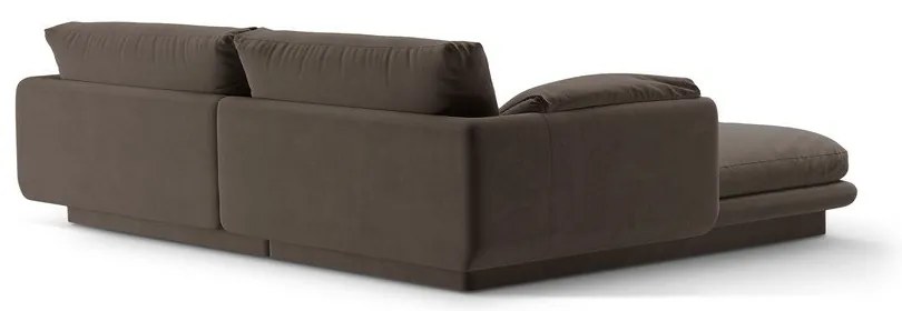 Hnedá zamatová rohová pohovka (pravý roh/s leňoškou) Torino – Micadoni