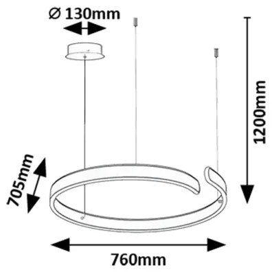 Rabalux 72115 - LED Luster na lanku SILNORA LED/45W/230V 3000/4000/6500K