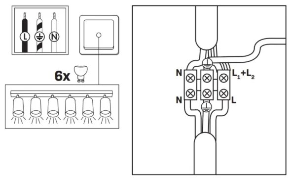 Kúpeľňové bodové svietidlo TURYN 6xGU10/10W/230V IP44 biela