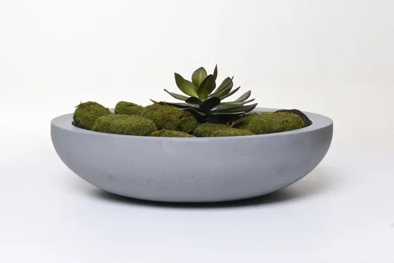 Okrasná miska PLANA, sklolaminát, Ø 54 cm x výška 14 cm, betón design