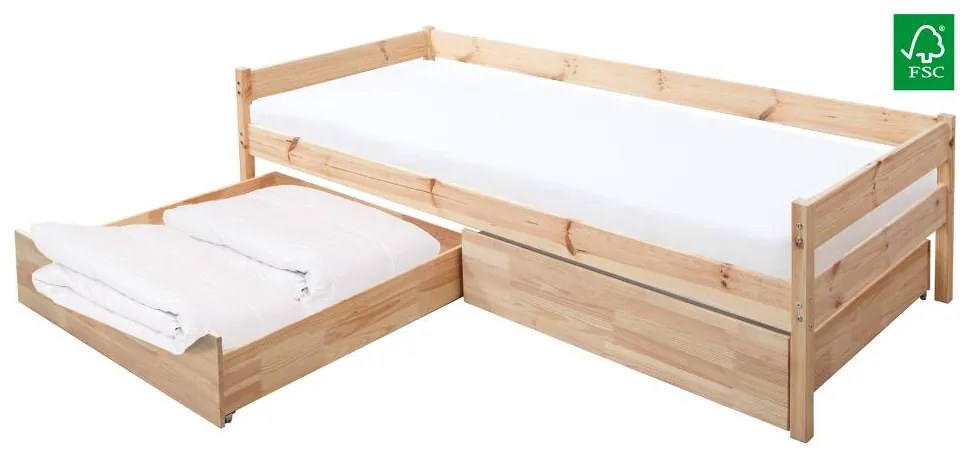 Jednolôžková posteľ 90 cm Braceaba (smrek masív) (s roštom). Vlastná spoľahlivá doprava až k Vám domov. 1116248