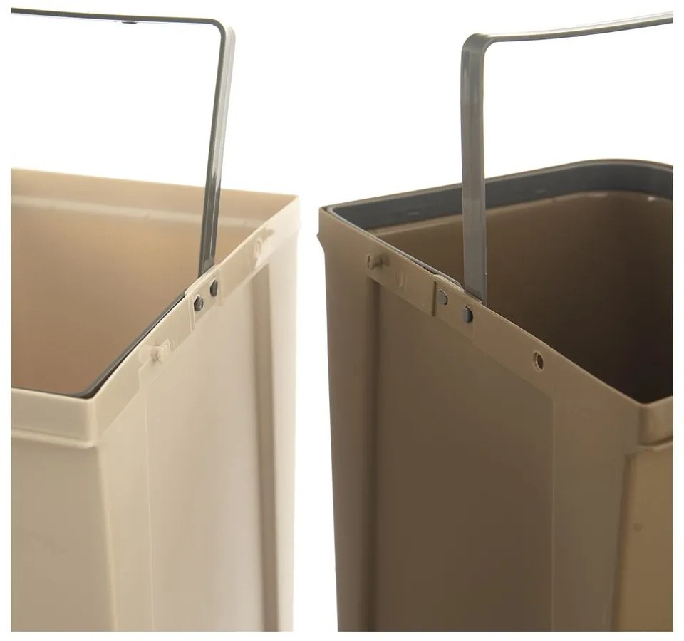 Bielo-béžový plastový odpadkový kôš na triedený odpad 2x20 l Duo Dust – Orion