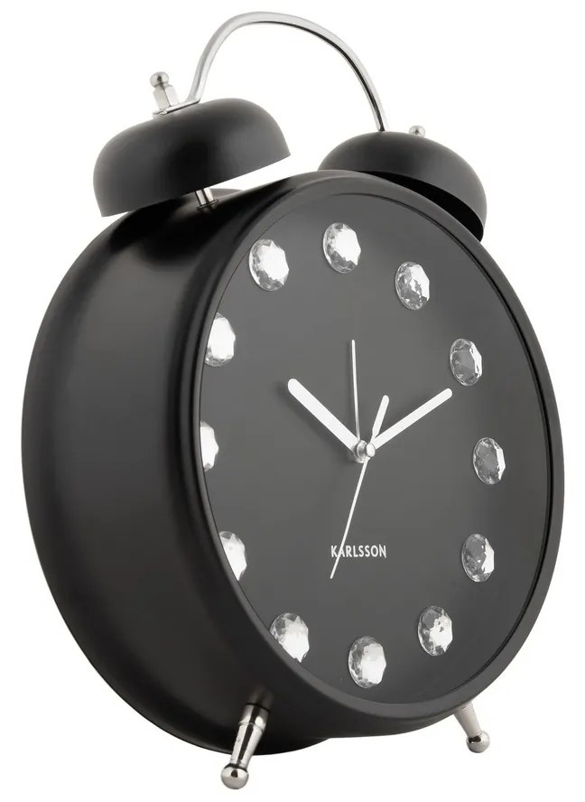 Karlsson 6019BK dizajnové stolné hodiny/budík čierna, pr.. 30 cm