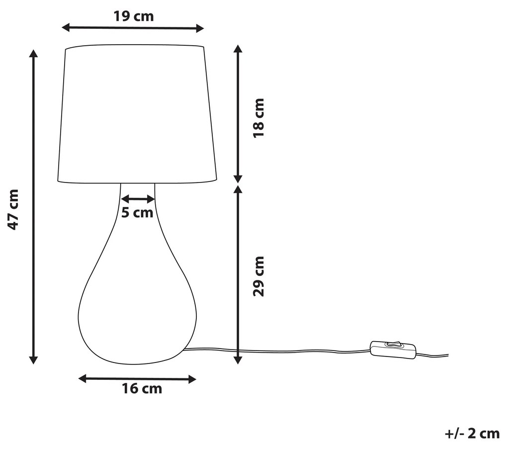 Stolná lampa čierno-medená 47 cm ABRAMS Beliani