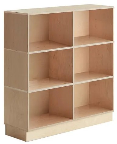 Drevená úložná skriňa RICO, 6 priehradiek, breza