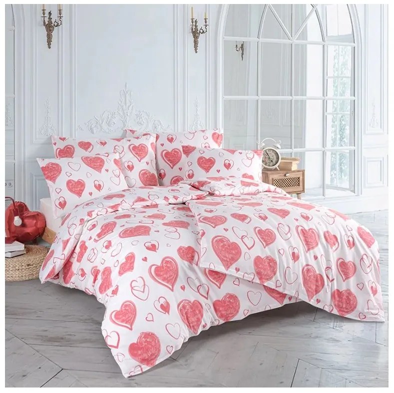 Bavlnené obliečky Pink Love 140x200/70x90 cm