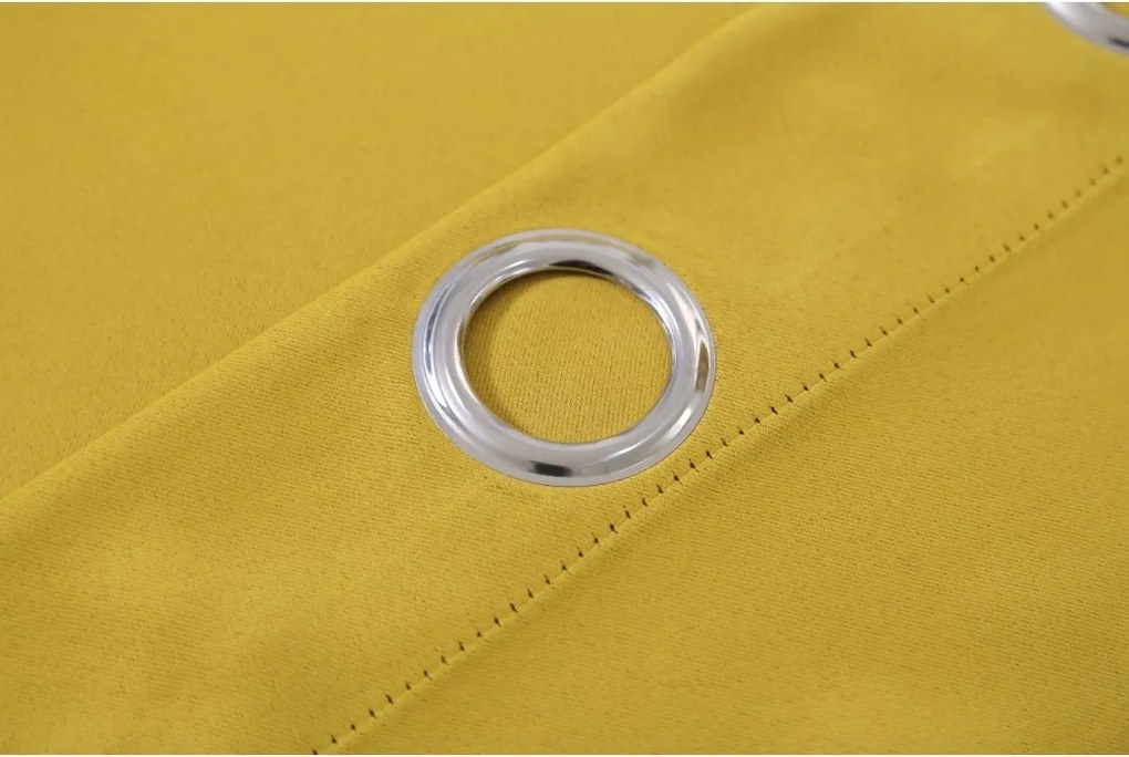 Žltý záves OXFORD 140x250 cm Zavesenie: Kovové krúžky