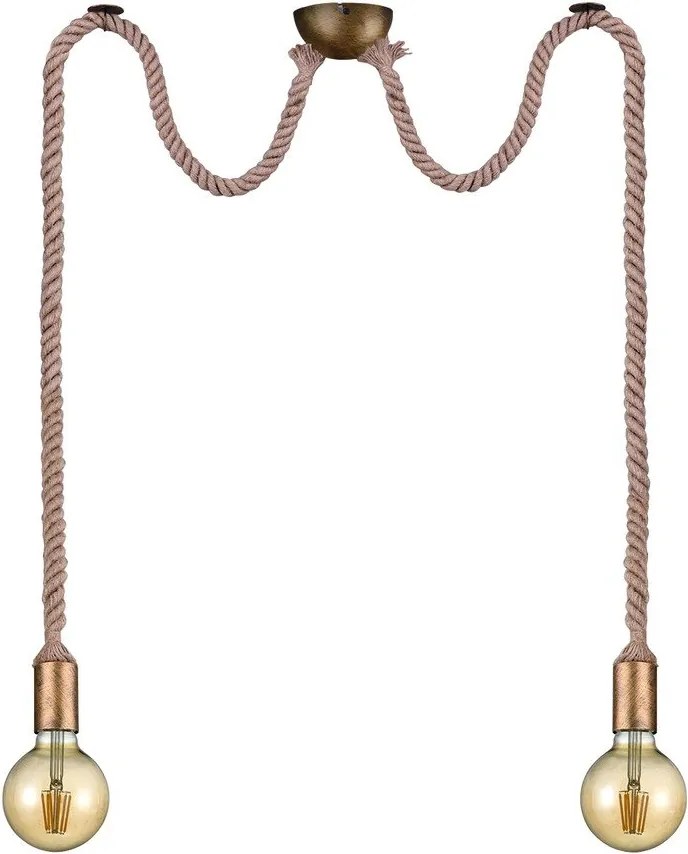Závesné svietidlo v mosadznej farbe ø 12 cm Rope – Trio