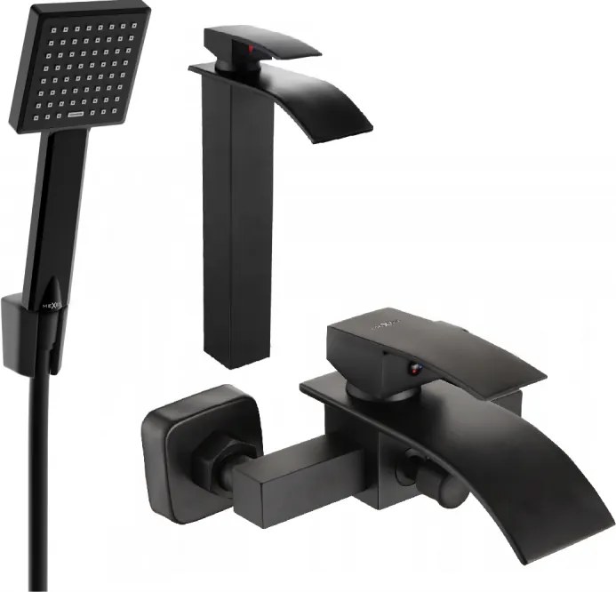 Mexen Aries R45 kúpeľňová súprava, čierna - 744813R45-70
