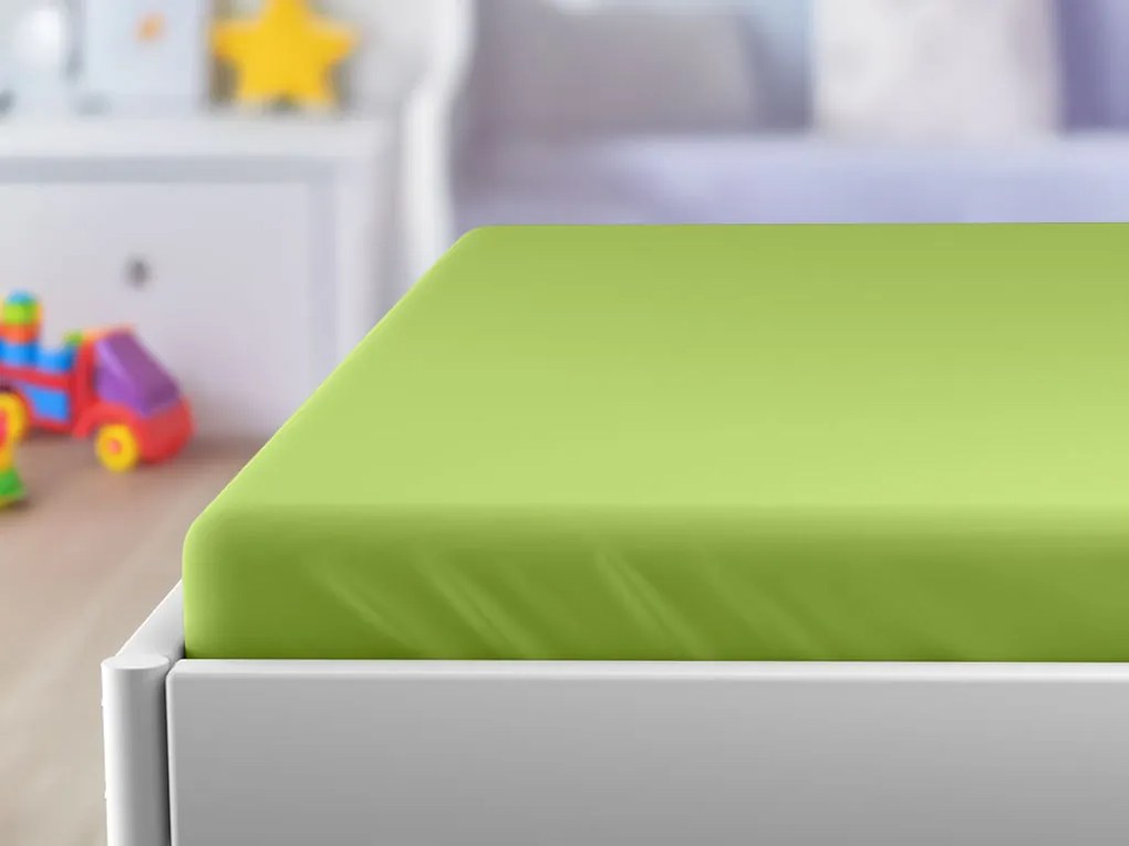Jersey plachta do detskej postieľky zelená 60x120 cm