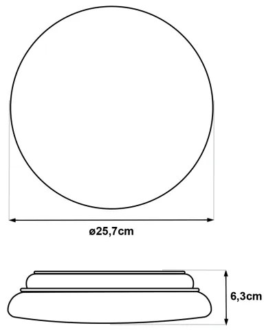 LED stropné svietidlo s pohybovým senzorom LENA LED/12W/230V, priemer 25,7 cm, biele