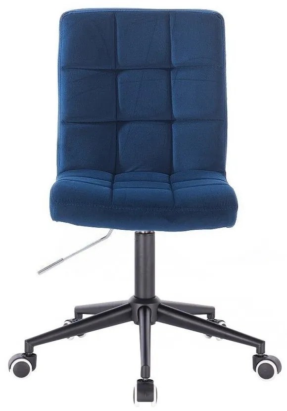 LuxuryForm DESIGN Stolička TOLEDO VELUR na čiernej podstave s kolieskami - modrá