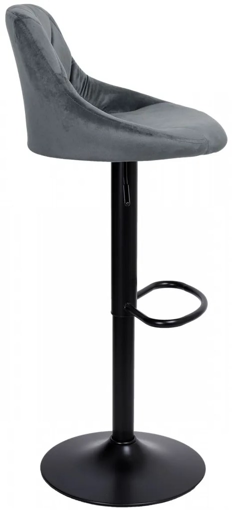 Barová stolička CYDRO zamat sivá