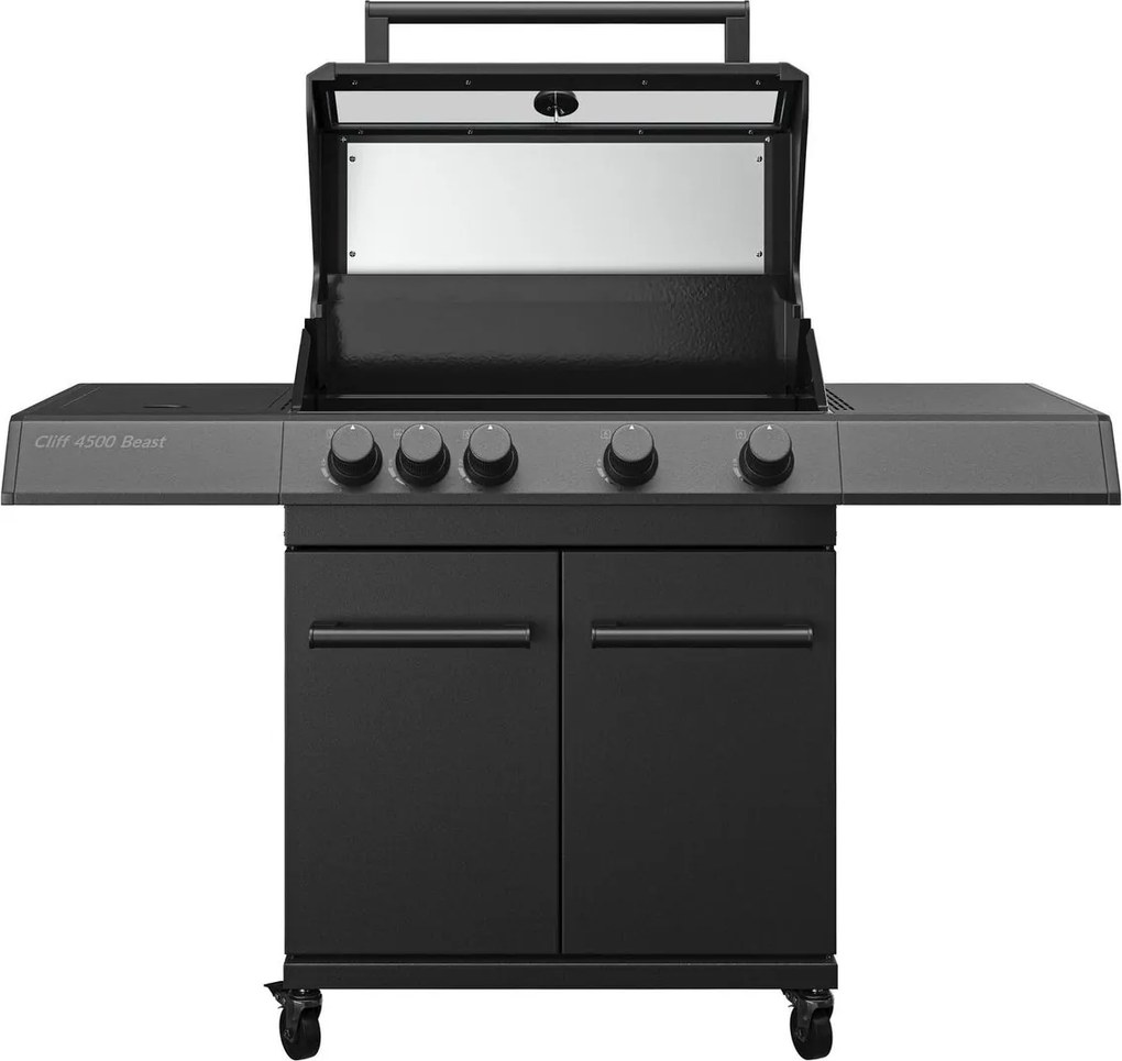 Kingstone Beast Black Edition Plynový gril Cliff 4500, počet horákov: 4 ks, grilovacia plocha: 72 × 45 cm, 14 kW