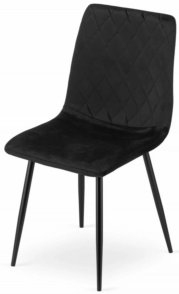 Dekorstudio Zamatová jedálenská stolička TURIN - čierna