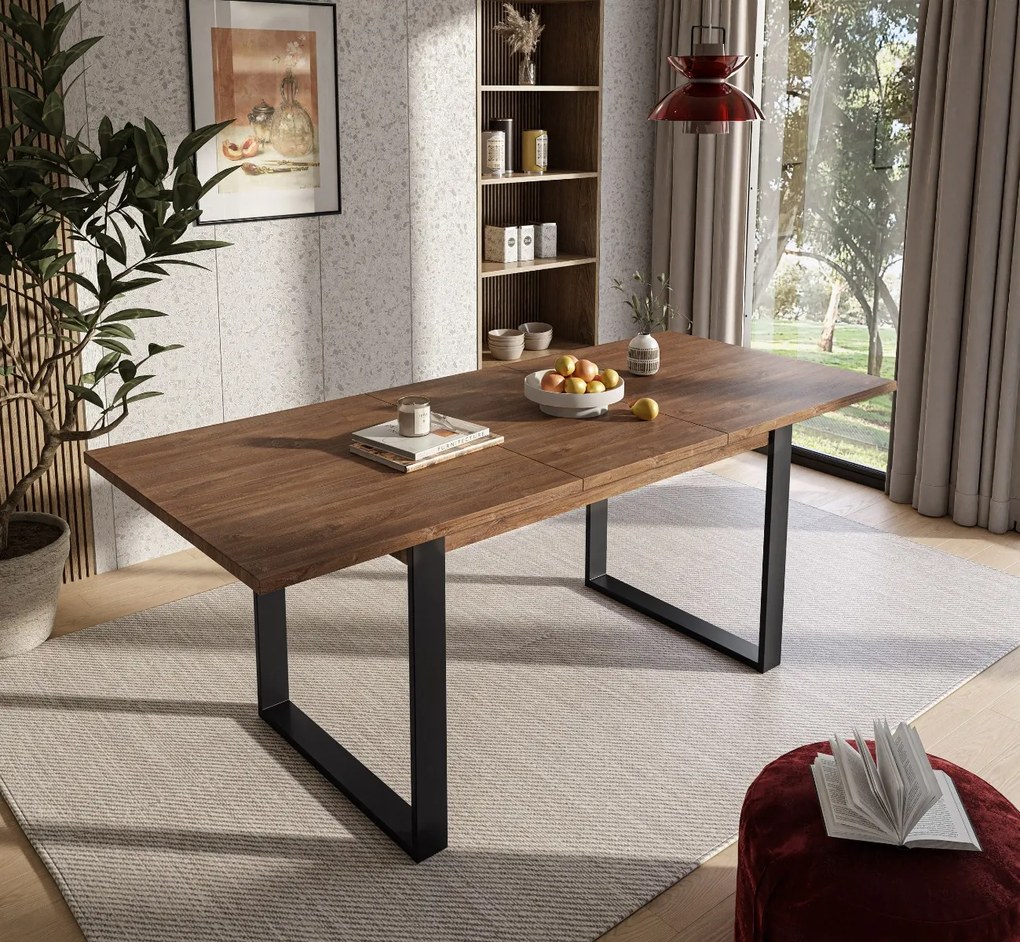 JEDÁLENSKÝ ROZKLADACÍ STÔL PLUTO DUB STIRLING + ČIERNY 150 - 198 cm