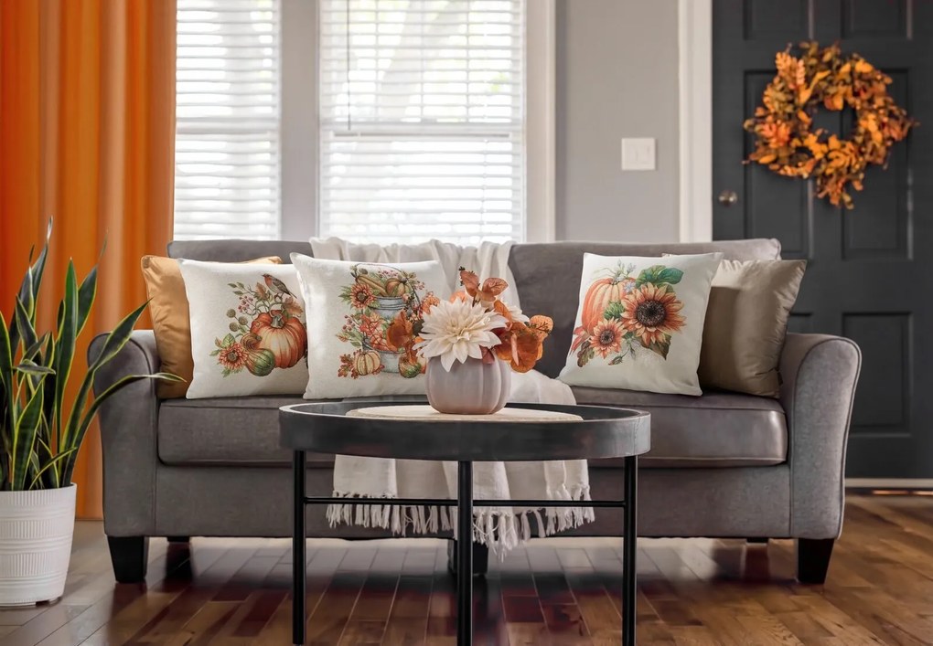 GOBELÍNOVÁ DEKORAČNÁ OBLIEČKA NA VANKÚŠ PUMPKIN2 45X45 CM VZOROVANÁ