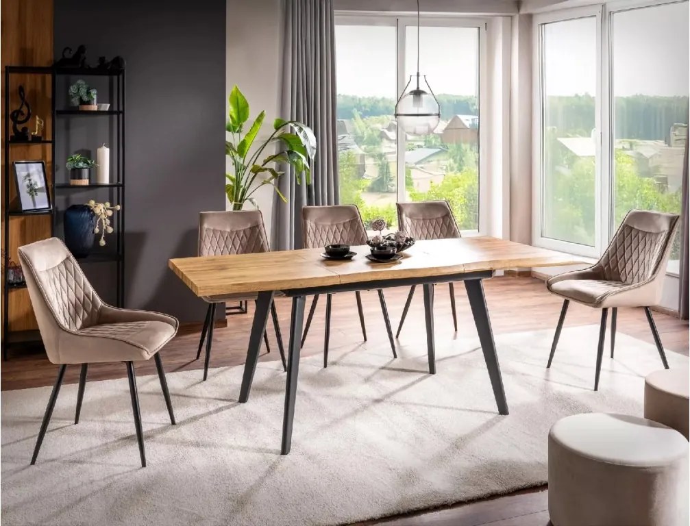 SI Stolička Agat Velvet tmavá béžová