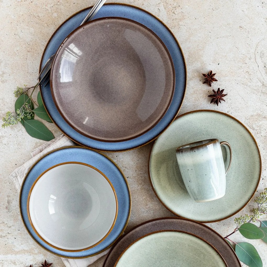 Mäser Sada 8 plytkých a hlbokých tanierov SMOKY'S– hnedá