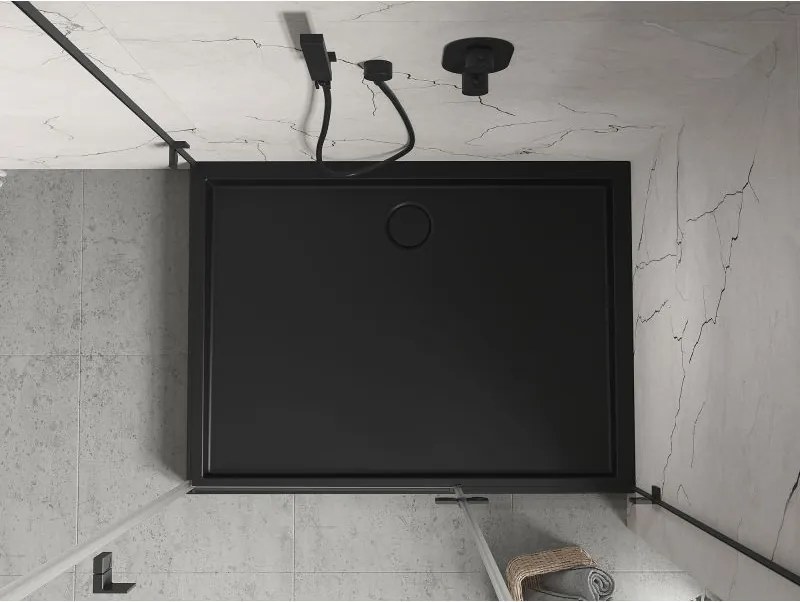 Mexen Flow+ obdĺžniková sprchová vanička 120 x 90 cm, čierna matná, 46R709012H