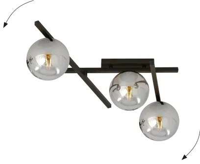 Stropné svietidlo SMART 3xE14/10W/230V čierna/šedá