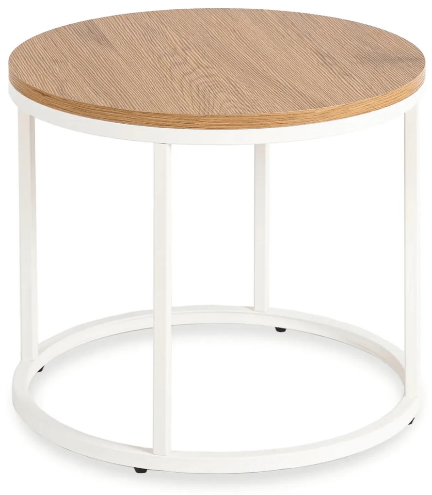 ANN okrúhly konferenčný stolík, zlatý dub/ biela