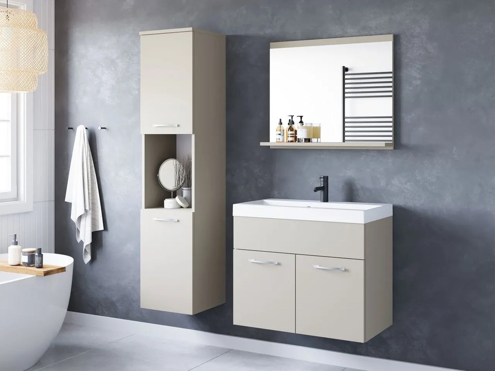 Kúpelňový nábytok Floryna, Farby: kašmírová béžová, Sifón: bez sifónu, Umývadlová batéria: Maro Blo 020M