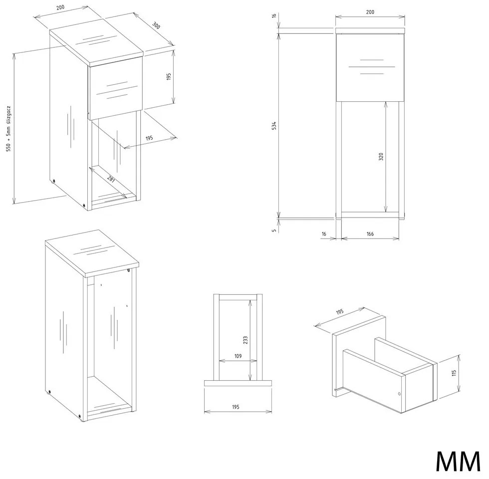 Nočný stolík Galax 20 cm dub artisan