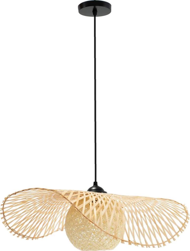 Stropné svietidlo BOHO hat - bambusové/čierne