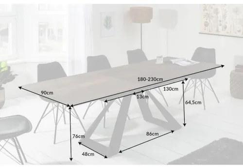 Rozkladací jedálenský stôl 40647 180/230 x 90cm Oak Look Ceramik  - Komfort-nábytok