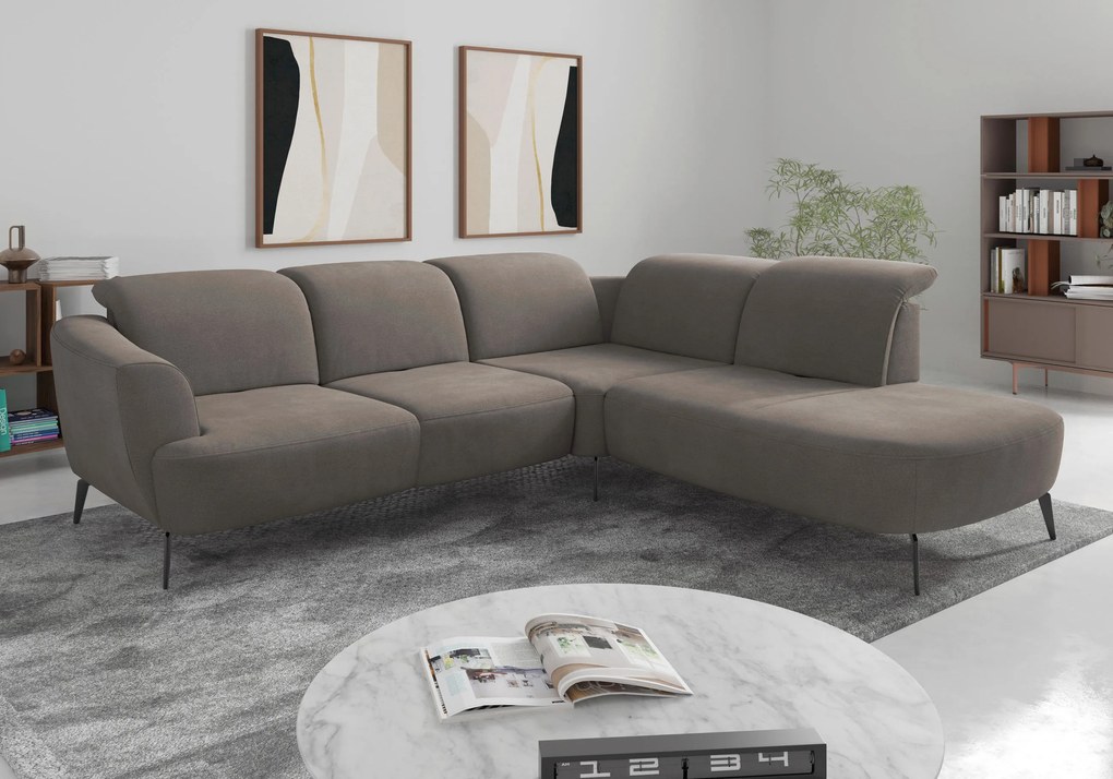 XXXLutz ROHOVÁ SEDAČKA, textil, bahenná hnedá Sit & More - Sedačky - 000144018586