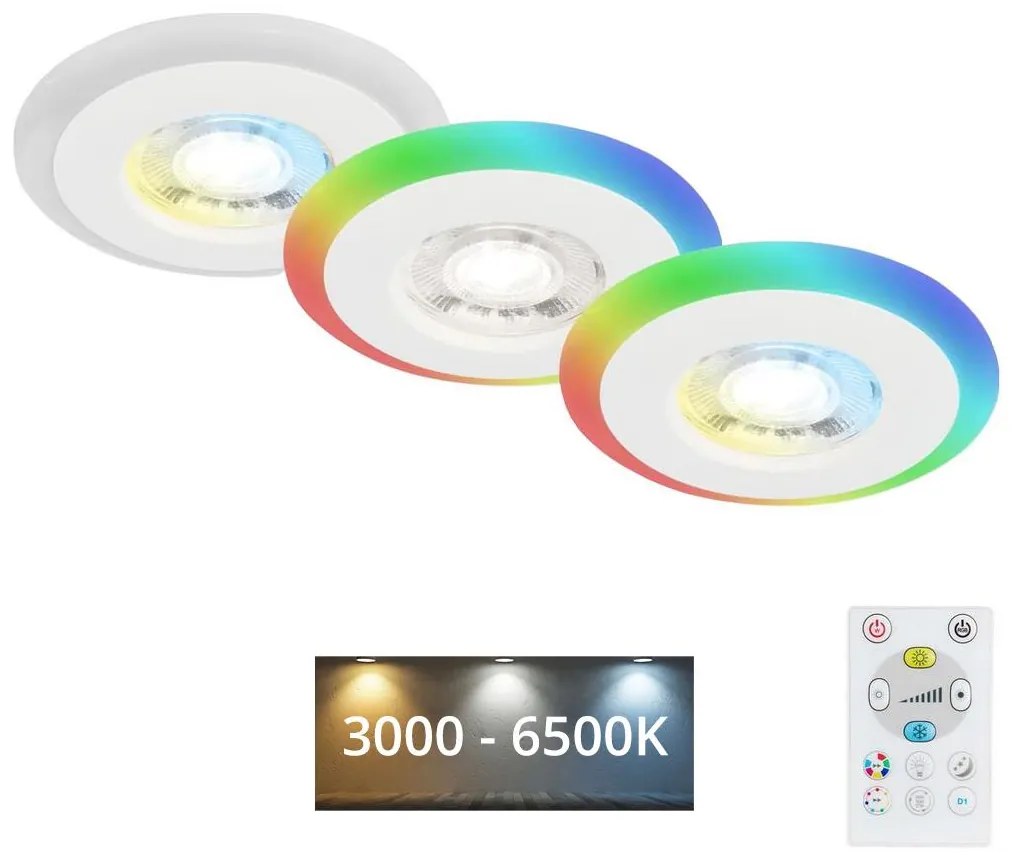 Briloner - SADA 3x LED RGBW Stmievateľné kúpeľňové svietidlo LED/5W/230V IP44+ DO BL1333
