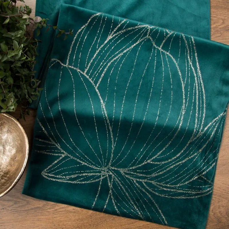 Dekorstudio Elegantný zamatový behúň na stôl BLINK 12 tmavotyrkysový Rozmer behúňa (šírka x dĺžka): 35x140cm